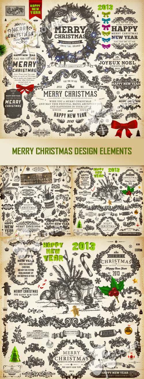 Merry Christmas design elements 0297