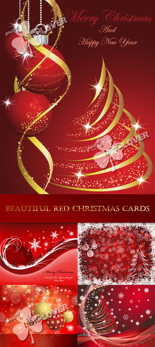 Beautiful red Christmas cards 0298