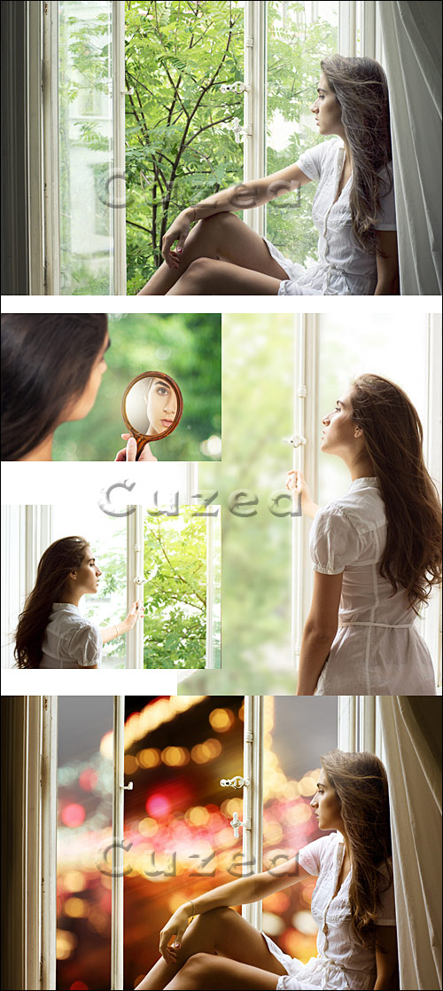   / Woman and window - Stock photo