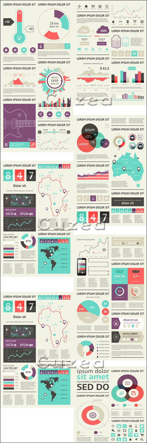 ,  27/ Infographics design template with numeration, part 27