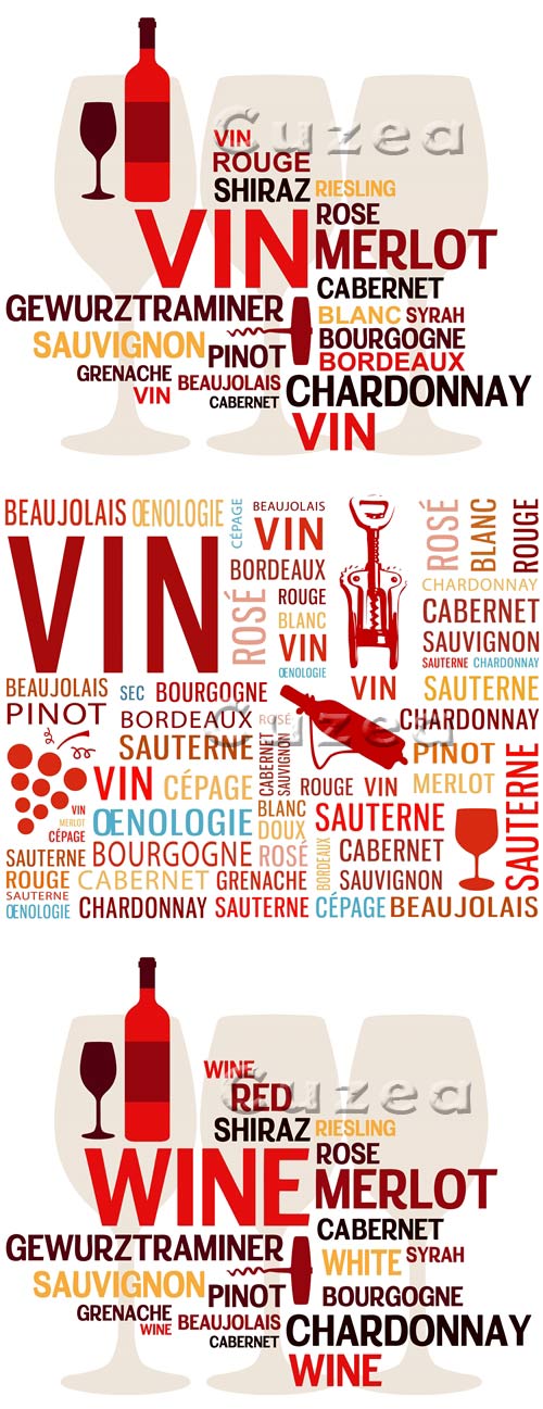    / Wine inscriptions in vector