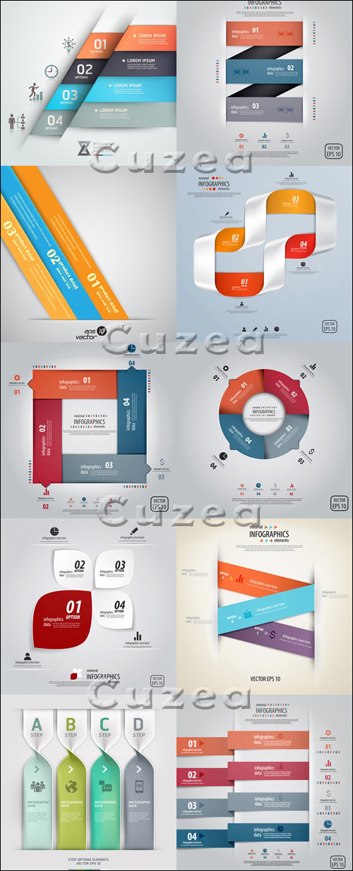  ,  36/ Infographics design template with numeration, part 36 - vector stock