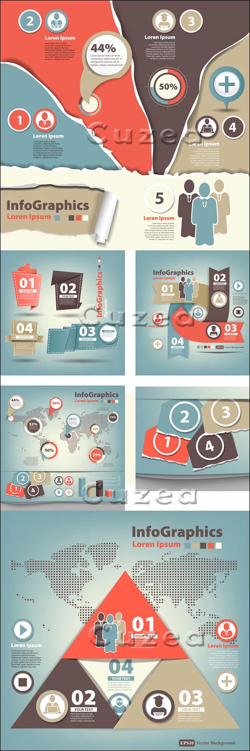  ,  40/ Infographics design template with numeration, part 40 - vector stock