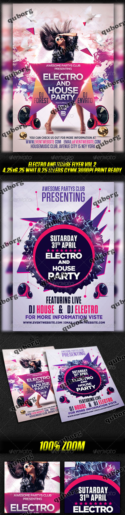 Electro And House Flyer Bundle