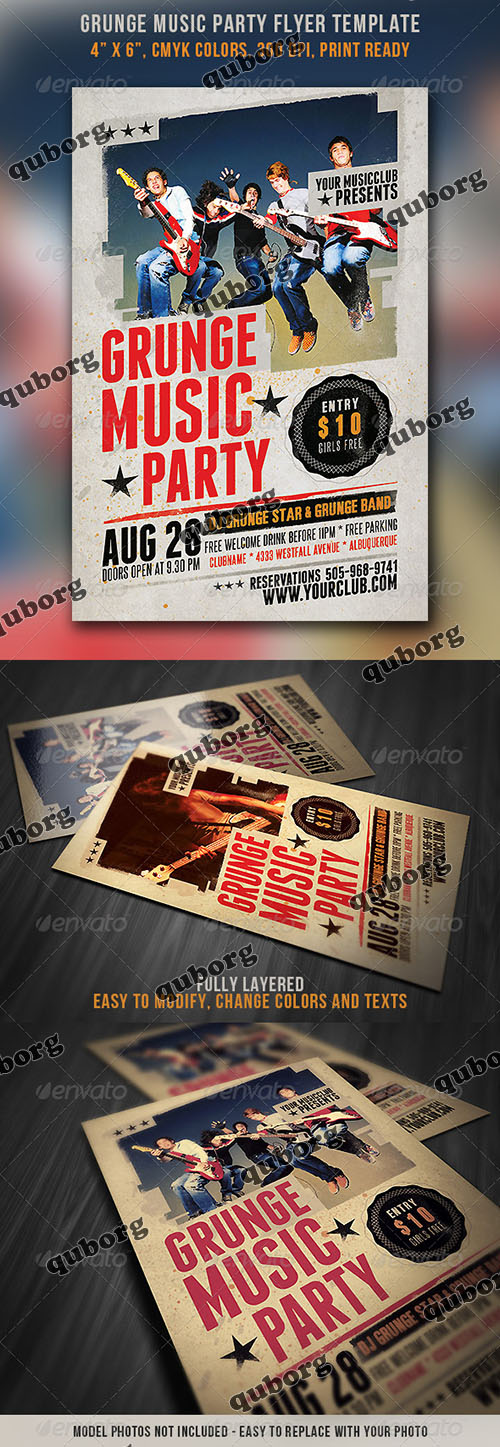 GraphicRiver - Grunge Music Party Flyer