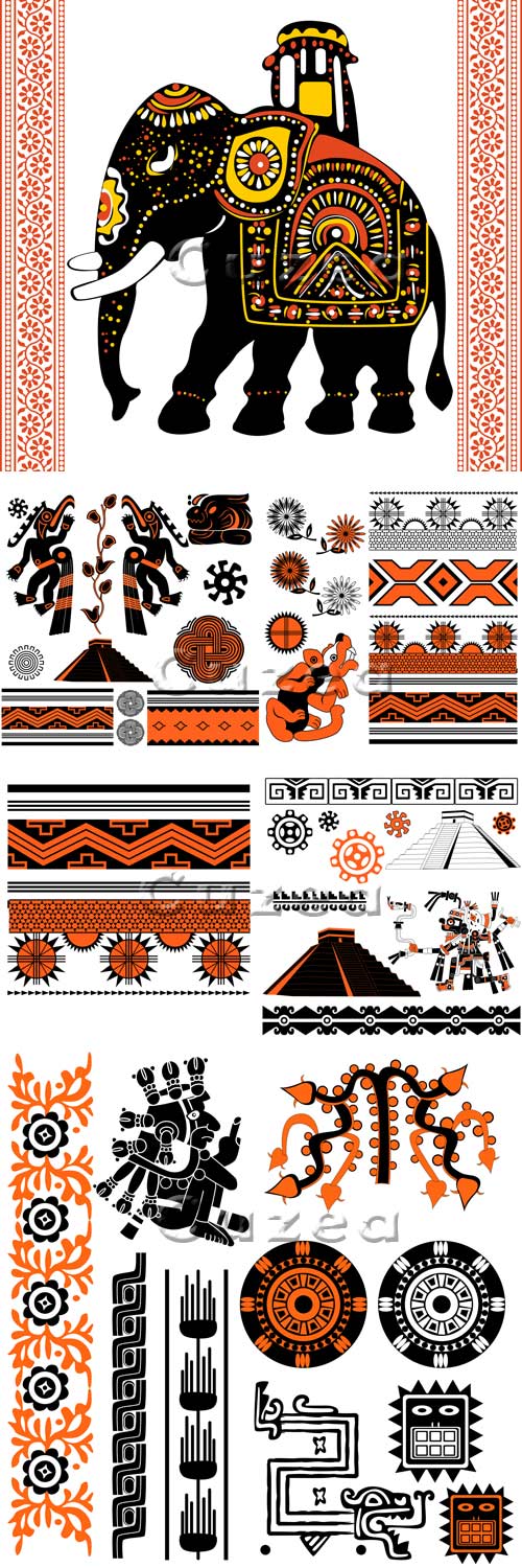   / Ancient  Ornaments on white in vector