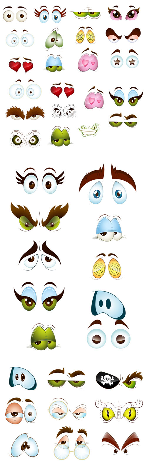 Cartoon Eyes Vectors Set