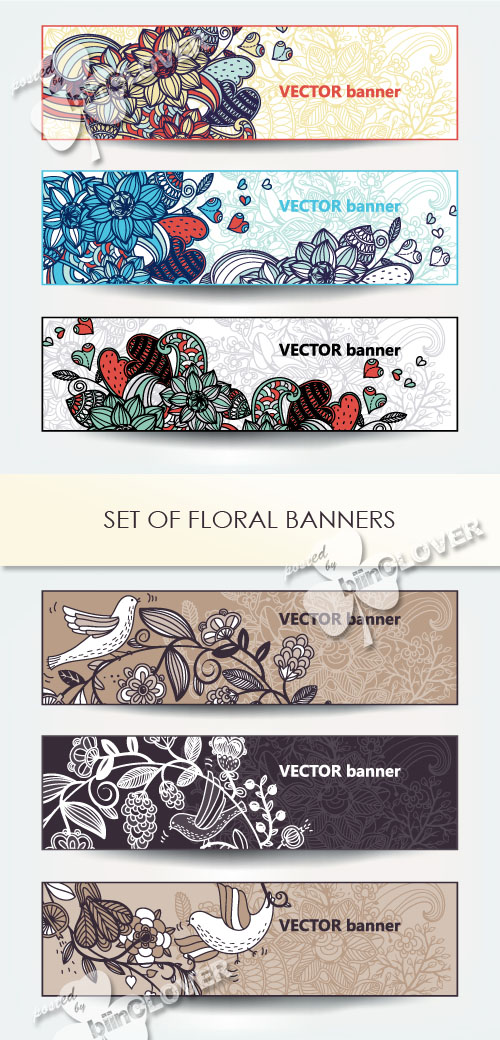 Set of floral banners 0421