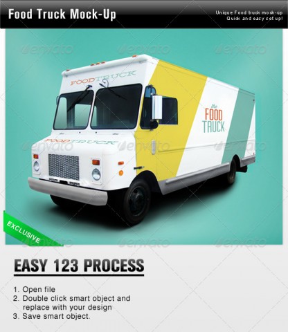 GraphicRiver Food Truck Mock Up