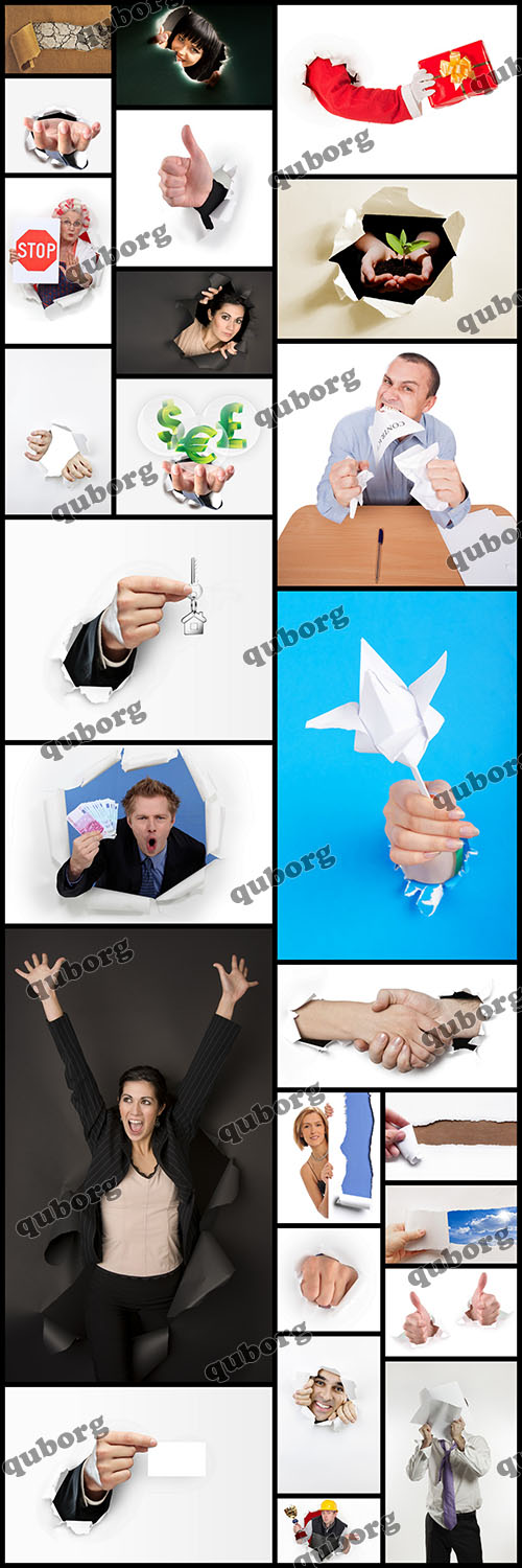 Stock Photos - Hands Ripping a Paper