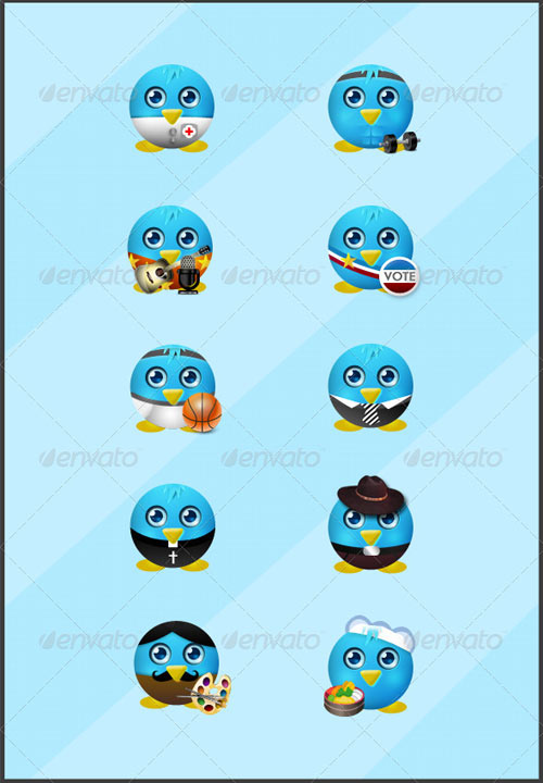 10 Cute Twitter Icons Pack