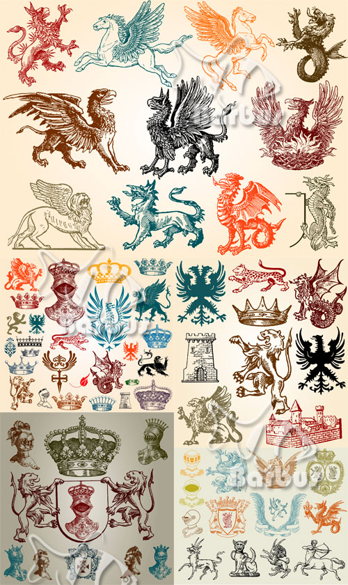 Heraldic animals and crowns /    