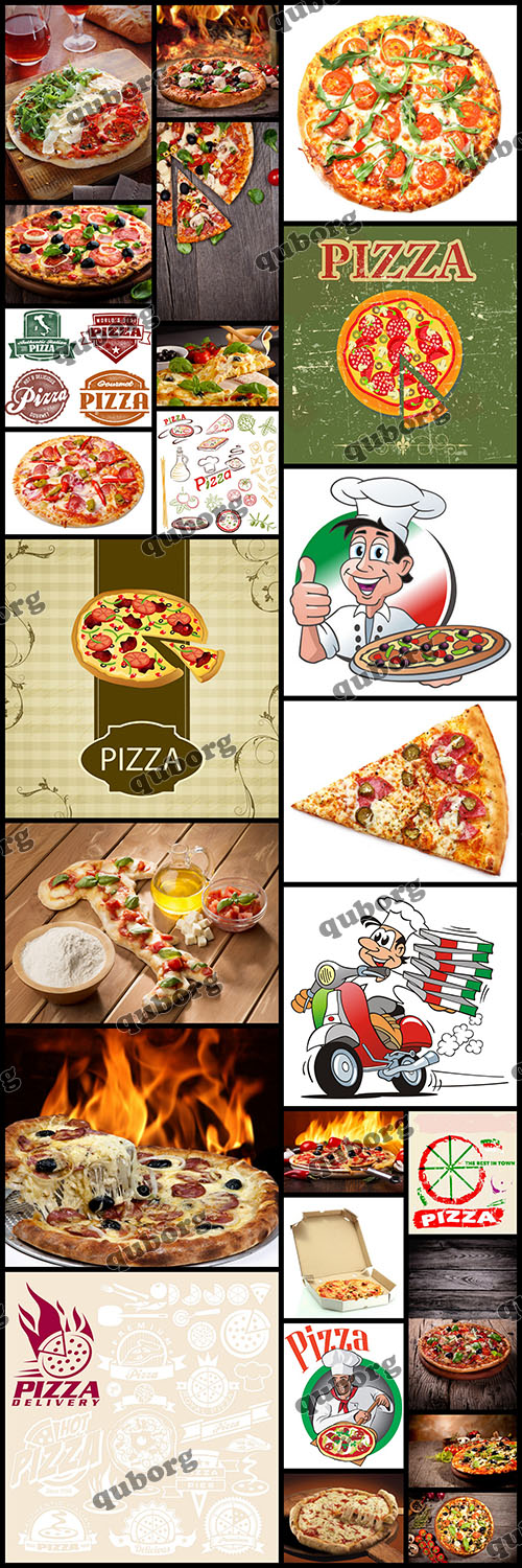 Stock Photos - Pizza Collection - 8 EPS, 17 JPEGs