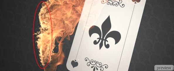 Пылающая покерная карта 