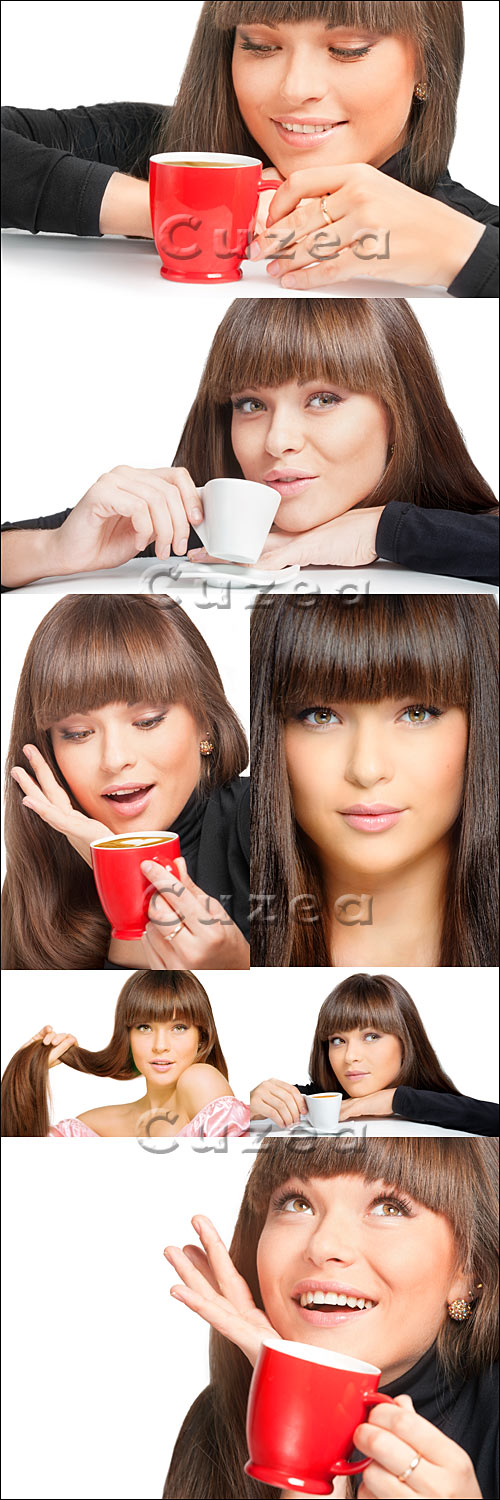     / Nice girl with cup - Stock photo