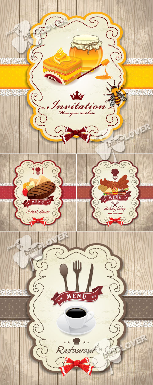 Card with food emblems 0434