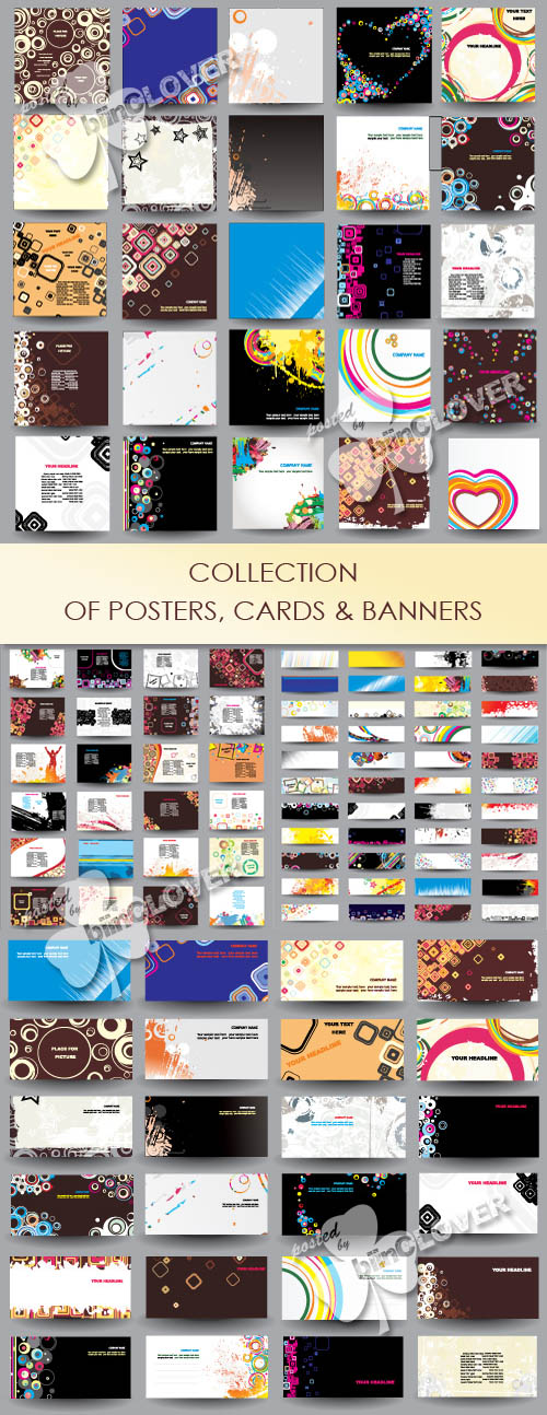 Collection of posters, cards and banners 0436