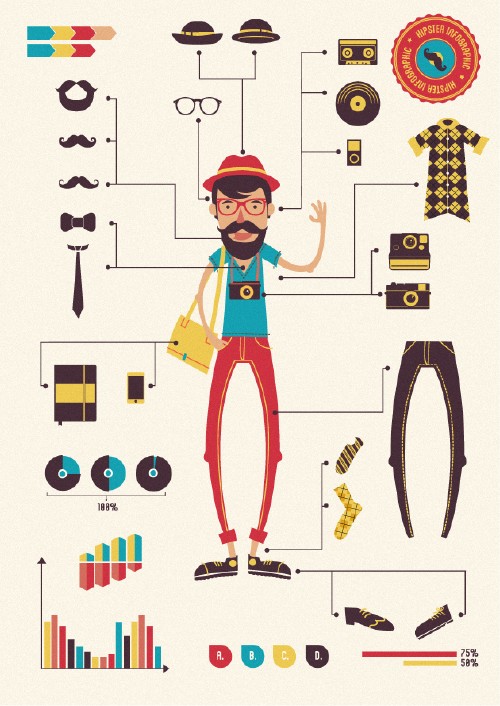 Hipster Vector Infographics Set 1