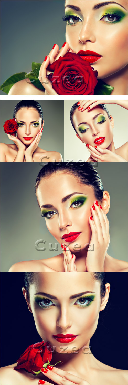       / Girl with fashion make-up - stock photo