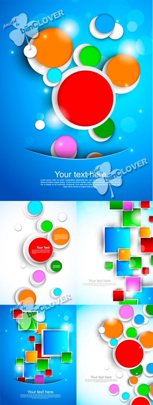 Colorful squares and circles background 0422