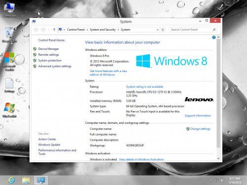 Microdoft Windows 8 Lenovo 64-bit 0EM/ (English)