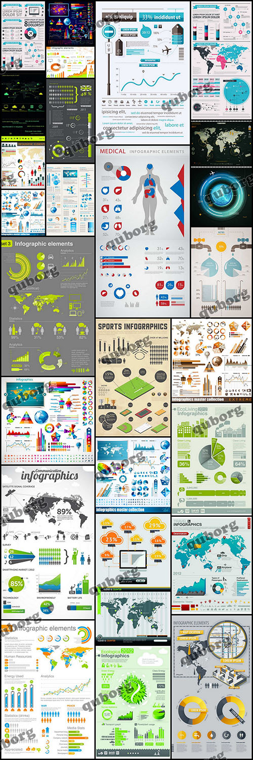 Stock Vector - Infographics Collection - 25 EPS
