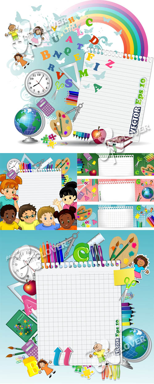 Back to school background and banners 0445