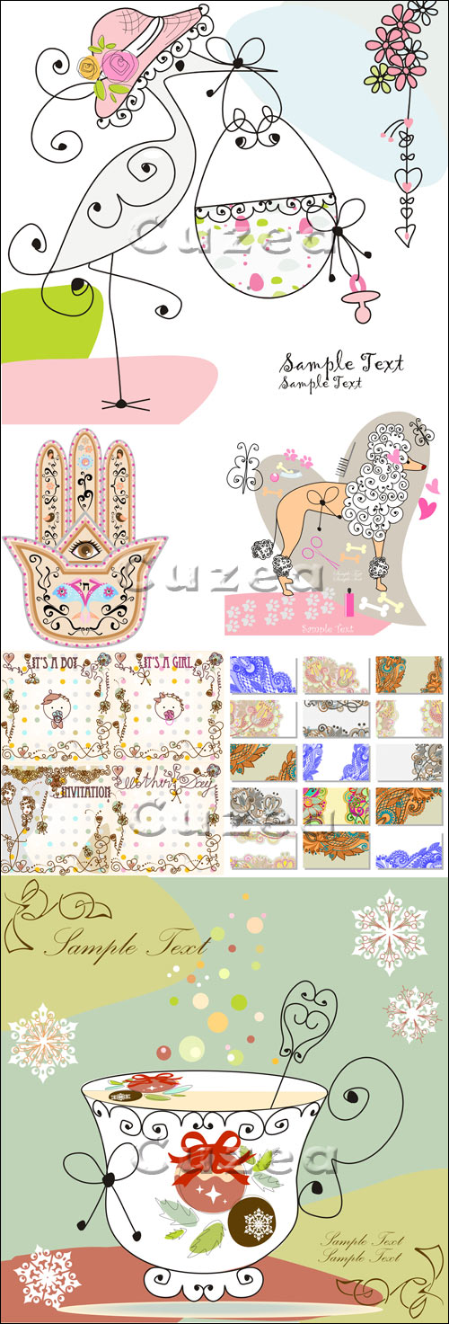     / Vintage backgrounds and elements - vector stock