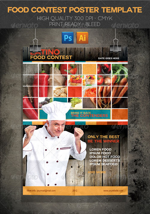 Latino Food Contest Poster Template