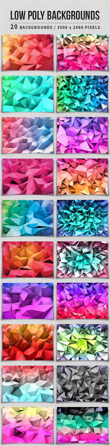 PSD - GraphicRiver Low Poly Backgrounds