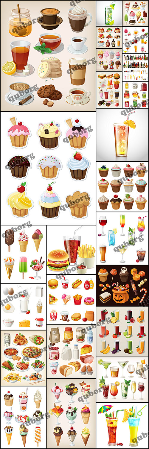 Stock Vector - Food And Drinks - 25 EPS