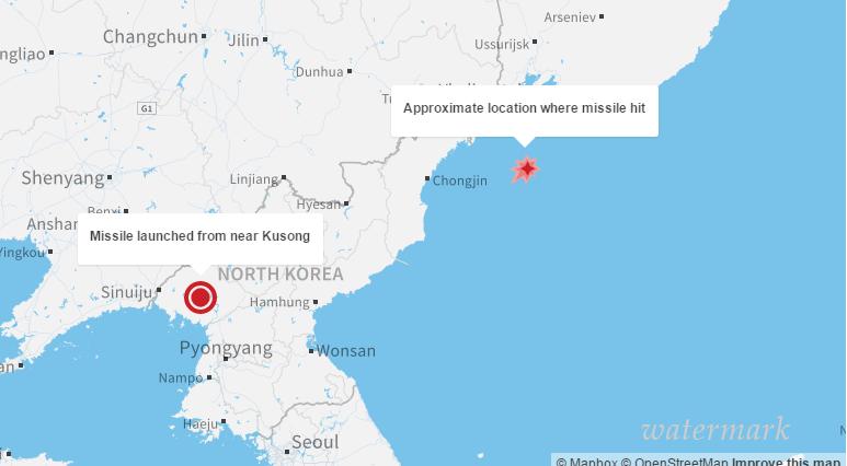 КНДР произвела очередной пуск ракеты, какая упала недалеко от российской границы